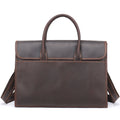 Luxury Vintage Quality Crazy Horse Genuine Leather Men Laptop Handbag Office Business Briefcase