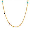 Ins Style Minimalist Fashion Antique Cute Jewelry 18k Gold Plated Stainless Steel Ovals Shape Splicing Chain Enamel Necklace