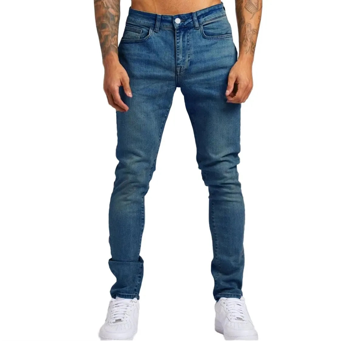 New Fashion Hole Denim Jeans  Wear Out  Straight Trousers Pants for Young Men