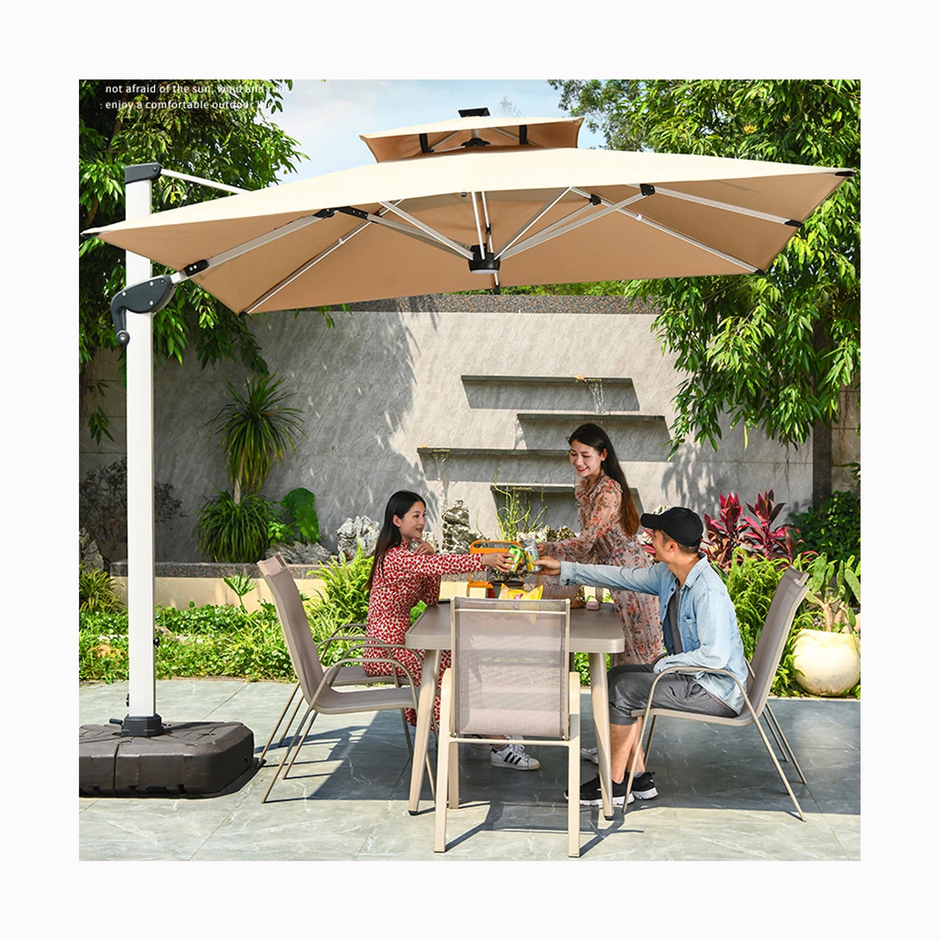 Outdoor Umbrella Manufacturer ISO Factory Parasols in Stock Umbrella LOGO Printing Parasols with LED Lights