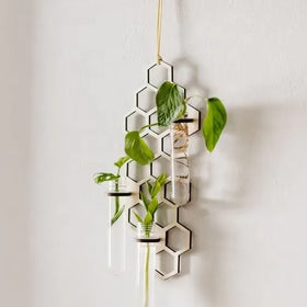 Beekeeper Gift Nature Home Decor Honeycomb and Bee Design Gift for Plant Lover Plant Holder Flower Vase