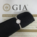 HQ GEMS 18K White Solid Gold 0.5 Carat GIA H SI 100% Natural Original Diamond Engagement Ring for Women