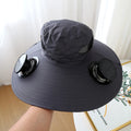 Summer Big Eaves Electric Solar Hat Male/female UV Fisherman Sun Solar Fan Hat