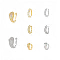 18K Gold Plated 3A Zircon Hypoallergenic Women's Non-Piercing Cartilage Wrap Ear Cuff Earrings Chunky Style Fashion Jewelry Gift