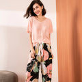 Hot Sales Custom Tags Label US UK Size Plus Ladies Cotton Pajamas 2 Pieces Women Sleepwear Sets