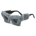 Trend 2024 Ins Wintre Fluffy Luxury Eyewear Uv400 Cat Eye Frames High Quality Funny Glasses Uv400 Classic Fashion Sunglasses