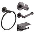 Customized Gun Gray Brass Bathroom Hardware Set Rustproof Modern Hotel Bathroom Accessories