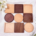 Custom Plain Unfinished Blanks Dark Acacia Wood Pallet Coasters square Round Wooden coaster for Drinks