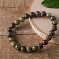 Handmade 6mm 8mm 10mm 12mm Natural Dragon Bloodstone Beaded Gemstone Bracelets With Healing Crystals Stones Jewelry