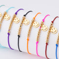 Fashion Custom Handmade Gold Beads Smile Face Pendant Braid Rope Lucky Friendship Bracelet Wholesale