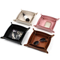 Simple and Cheap PU Leather Storage Tray Decorative Desk Tray Vanity Catchall Trays Desk Organizer for Keys & Remote Control