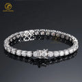 18K White Gold Plated Moissanite Tennis Chains 2mm 3mm 4mm 5mm 6.5mm Lab Grown 925 Silver Moissanite Charm Bracelet