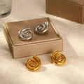 18K Gold Plated Stainless Steel 316L Geometric Conch Stud Earrings Trendy Personalized Jewelry Bijoux Prevent Allergy Metal