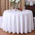 Round White Polyester Solid Color Ten Seats Custom Size Tableloths Table Cover for Restrurant Banquet Hotel