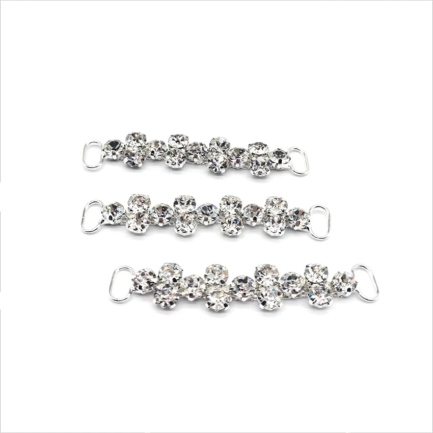 Hot Sale Small Size Bikini Buckle Sliver Plated  Flower Shape Rhinestone Bikini Connector  for Swimwear Connectors