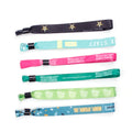 Manufacture Fancy Elastic Fabric Bracelet Wristband Custom Polyester Festival Wrist Band