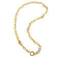 18k Gold Plated Lock Chain Necklace Stainless Steel Zircon Pendant Custom Logo Wholesale Fashion Jewelry Necklaces for Women Men