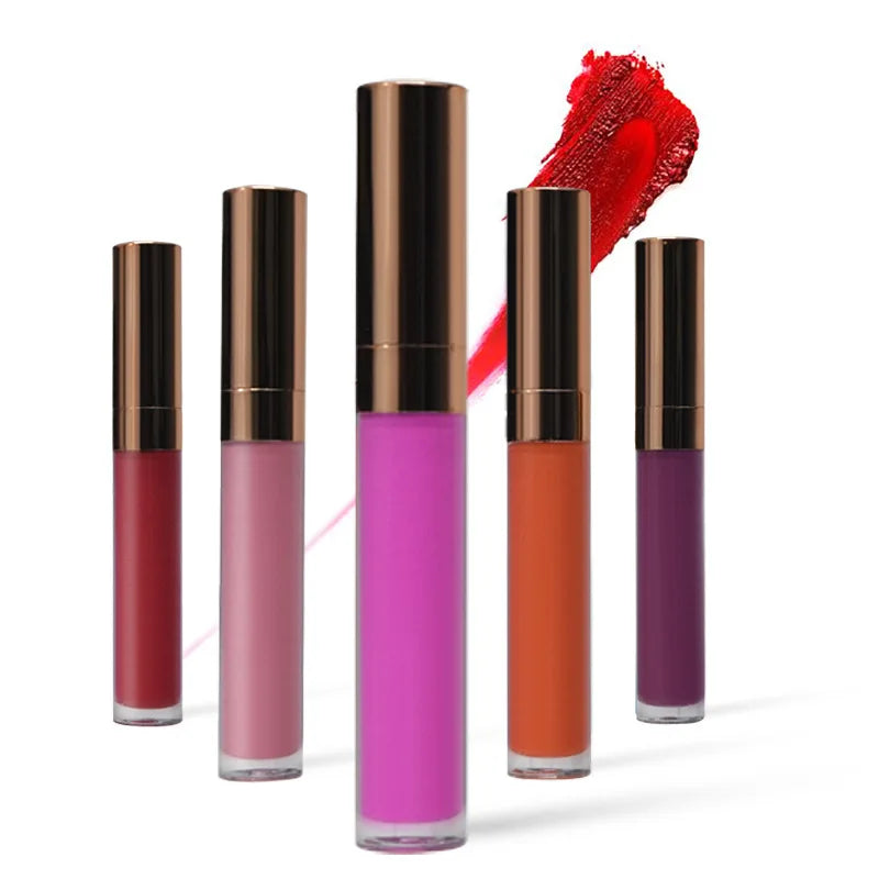 Cosmetics Supplier Vegan Liquid Lipstick Waterproof  Matte Liquid Lipstick Private Label Customize Your Logo