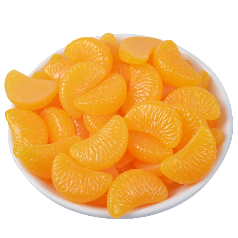 Simulation Orange Petals 3D Resin Fake Food Flat Back Fruit Slice Accessories Artificial Miniature DIY Scrapbooking Crafts