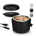 110V/220V/12V/24V Round Portable Electric Lunch Box 40 Ounce Food Warmer Heating Lunch Box for Travel Keep Soup Foods Hot