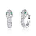 Hot Sale 925 Sterling Silver Shiny CZ Snake Hoop Earrings Fashion Jewelry for Woman Birthday Gift DIY SCE922