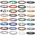 2025 Fashion Natural Healing Energy Tiger Eye Bracelet Polished Beads Bangle Elastic Bracelets for Women /Men MegaBDM
