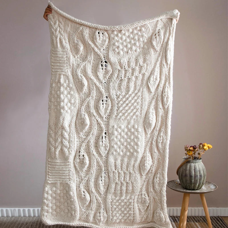 Nes Oeko-tex Crochet Handmade Weight Soft  Chunky Knit Throw Giant Knot Pet Knitted  Blanket