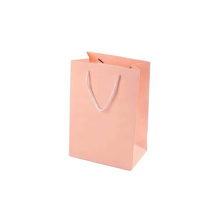 Light Pink Paper Peach Bridesmaid Mini Gift Bags with Tissue Paper
