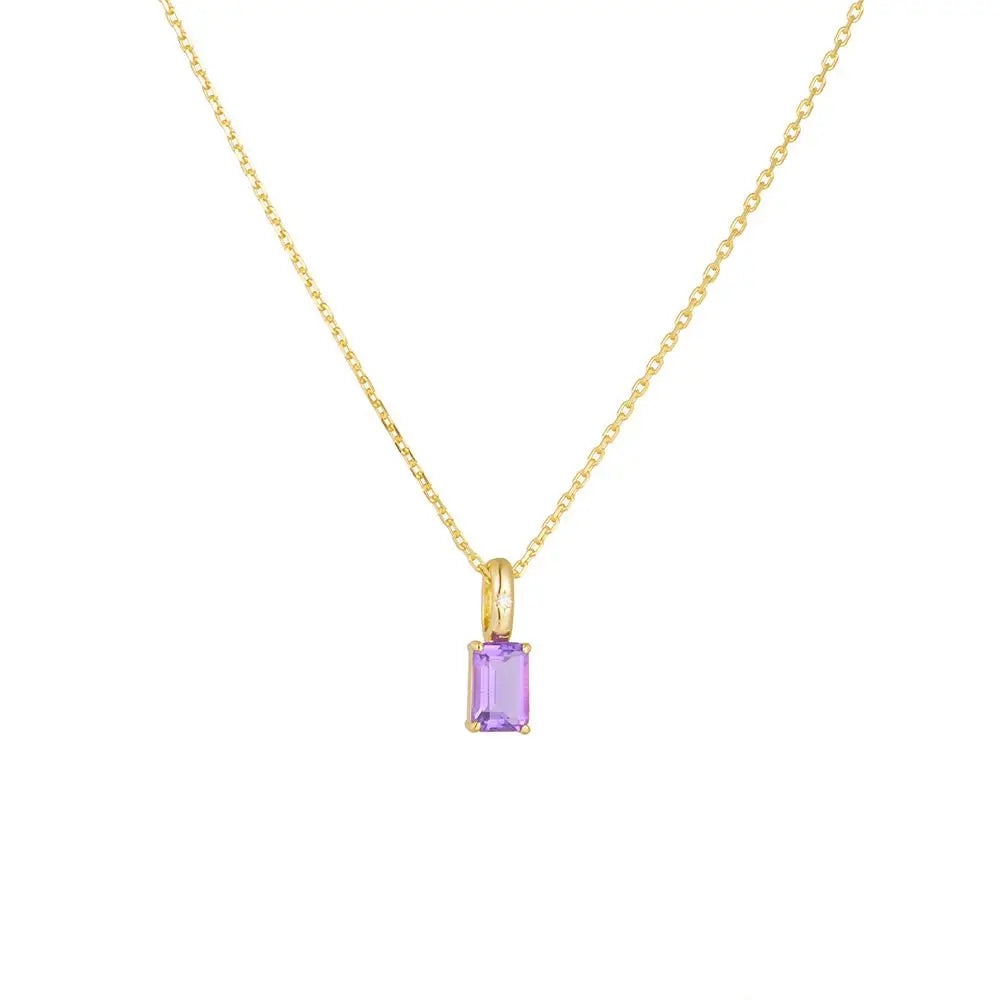 Luxury 18K Gold Plated Nature Crystal Pendant Necklace S925 Sterling Silver Necklace Jewelry for Party