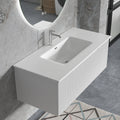 Hotel Vertical Stripe Bathroom Vanity Wall Hung Waterproof Wood Bathroom Cabinet With Basin Led Mirror