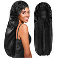 Bulk Wholesale Durag Breathable Silk Satin Foldable Extra Long Wrap for Braids with Tie Band Sleep Cap