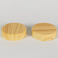 53-400 Push Down and Turn Text Top Wood Printed Child-Resistant Caps for 53mm Opening CR Glass Jar