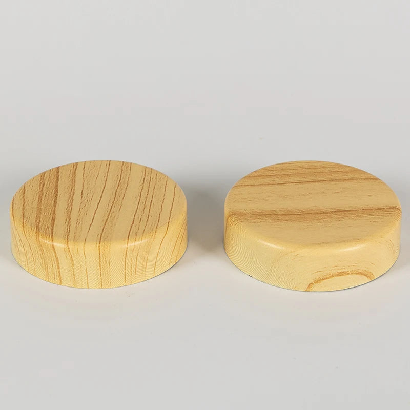 53-400 Push Down and Turn Text Top Wood Printed Child-Resistant Caps for 53mm Opening CR Glass Jar