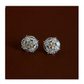 Luxury Style 925 Sterling Silver Cubic Zircon Flower Shape Earrings Women Earring Girls Jewelry Accessories