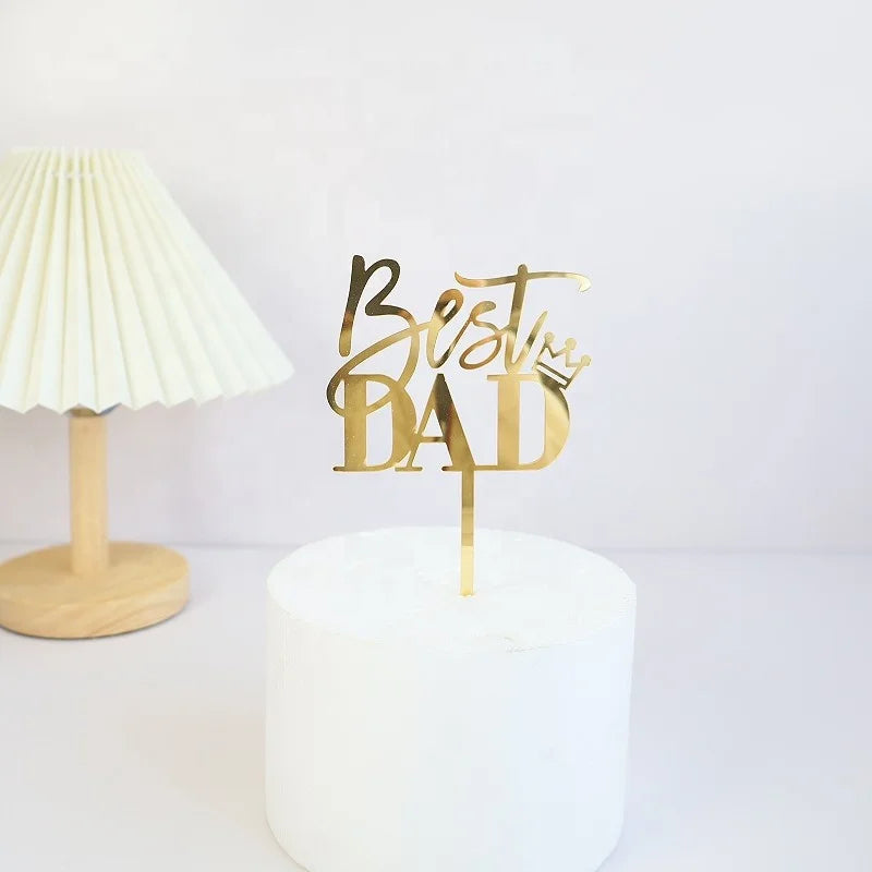 New Arrival Super Dad Cake Topper Happy Fathers Day Love You Decoration for Christmas and Father's Day Parties