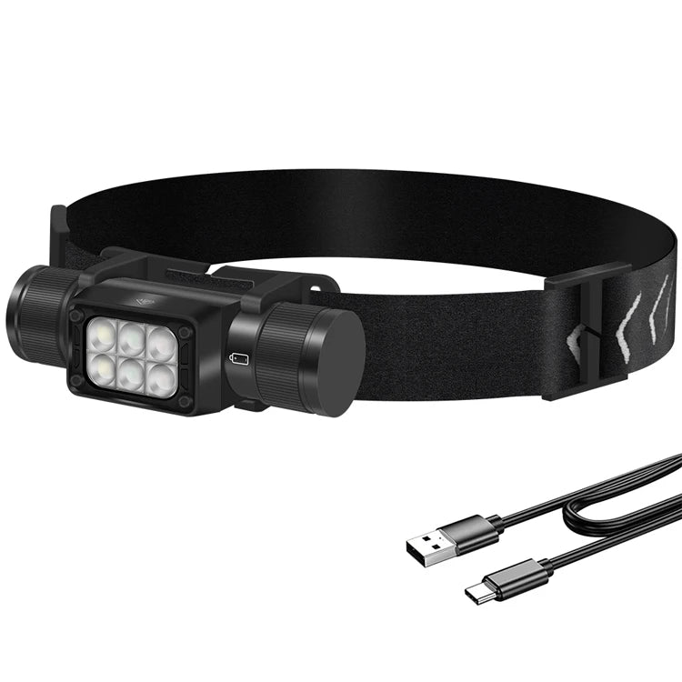 BORUiT HP360 High Bright 1500LM Headlamp with Head LED Flashlights 18650 Lithium Battery LED Rechargeable Headlight