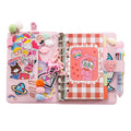 Kawaii Girl Heart Hardcover Notebook Set 6 Rings A6 Loose-leaf 40 Sheets Children's Gift PU Material