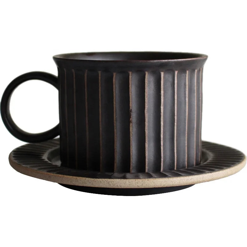 Japanese Espresso Coffee Ceramic Mug Cup and Saucer