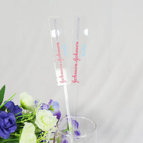 Custom Printed Elegant Wedding Swizzle Sticks Personalised Clear Acrylic Stirrers UV Printing Paper Material Drink Stir Stirrers
