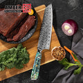 Yangjiang Amber Highest Rated Kitchen Knives Chef Knife Damascus Steel Custom logo with Abalone Handle