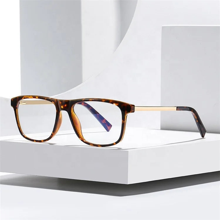 Jiuling Eyewear Men Anti Eye Strain Computer Glasses Frame High End Rectangle Tr90 Frame Blue Light Blocking Eye Glasses