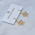 2021 Gold Filled Earrings Hoop Zircon Stone butterfly Earring Charms for Women