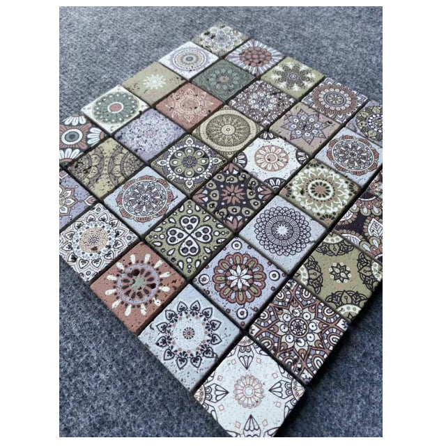 300x300mm Ceramic Modern Irregular Mosaic Tile Matt Surface Parquet for Interior Wall Decoration Villa Use Graphic Design