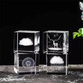 Heart-Shaped 3D Laser Crystal Cube Carved Raindrops Inside Moon and Solar System Glass Gift Decoration for Love