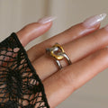 NEW NORWEGIAN COLD STYLE MIXED KNOT RING Dazan HOT INS Trendy 18k PVD Gold Plated Stainless Steel COUPLE RING for WOMEN MEN