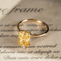 Goldleaf Real 14k Yellow Gold Engagement Ring Long Cushion Cut Moissanite Romantic Women's Wedding Rings Third Party Certified