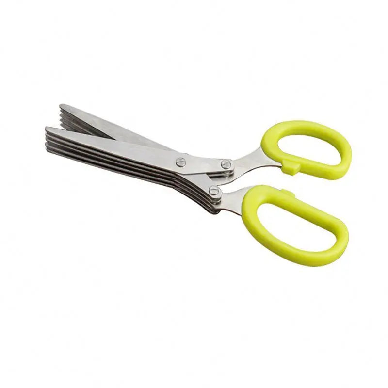 Hengya Stainless Steel Multi Function Herb Spices Scissors Multipurpose Kitchen 5 Layer Scallion Scissors