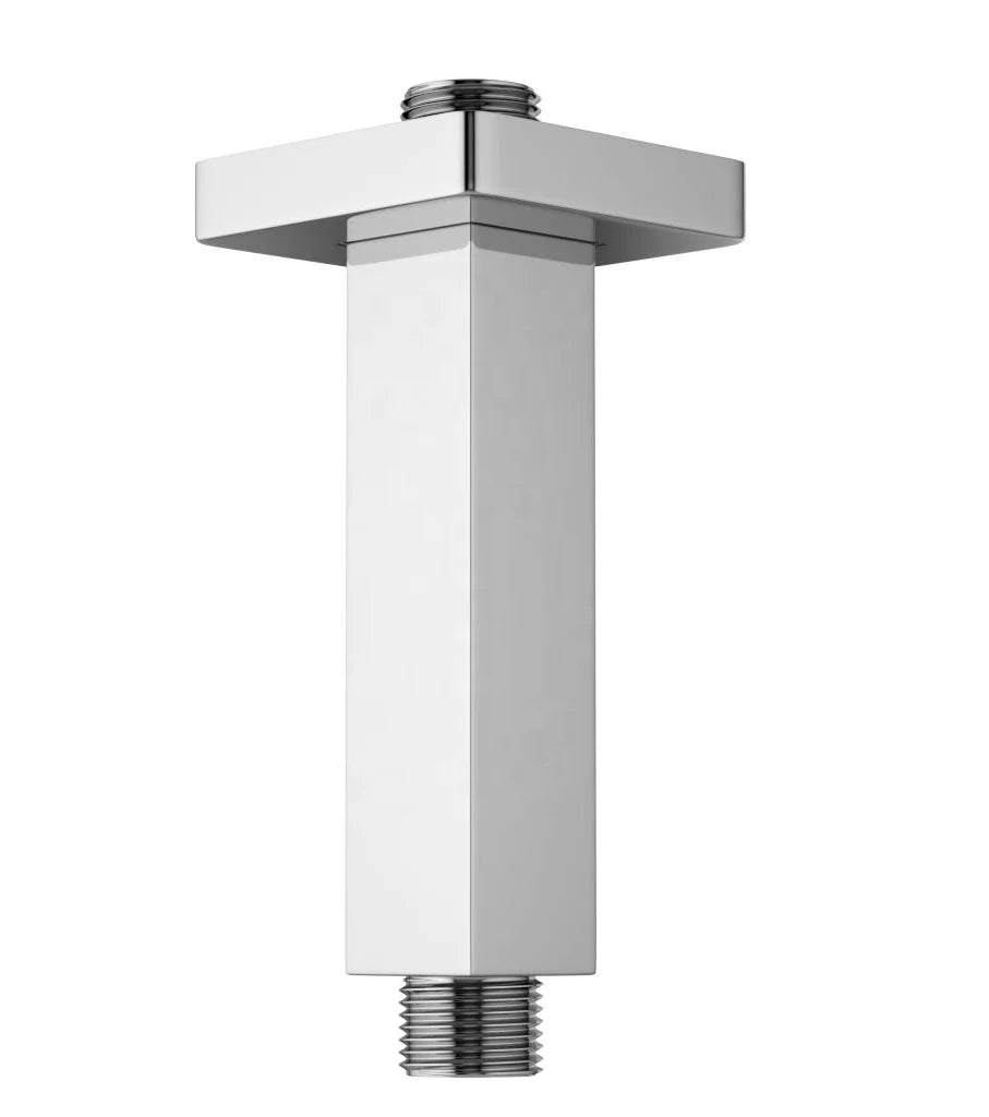 Ceiling Mount Shower Extension Arm Brass Straight Shower Head Arm Chrome Shower Arm for Bathroom Use