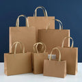 Heavy Duty Brown Kraft Grocery Paper Bag with Handles Plain Craft Paper Bag for Shopping for Daily Use