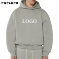 Custom 500 Gsm Heavyweight Streetwear Box Hoodies Men 100% Cotton French Terry Boxy Cropped Oversized Hoodie Manufacturers